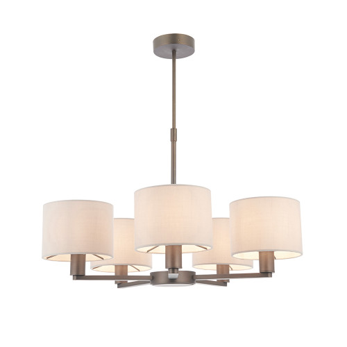 Daley 5 Light Antique Bronze with Marble Faux Shades Pendant Light